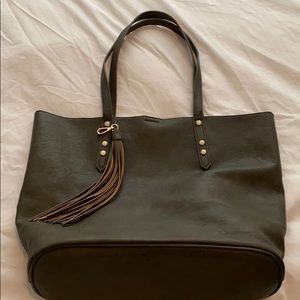 Large vegan leather tote